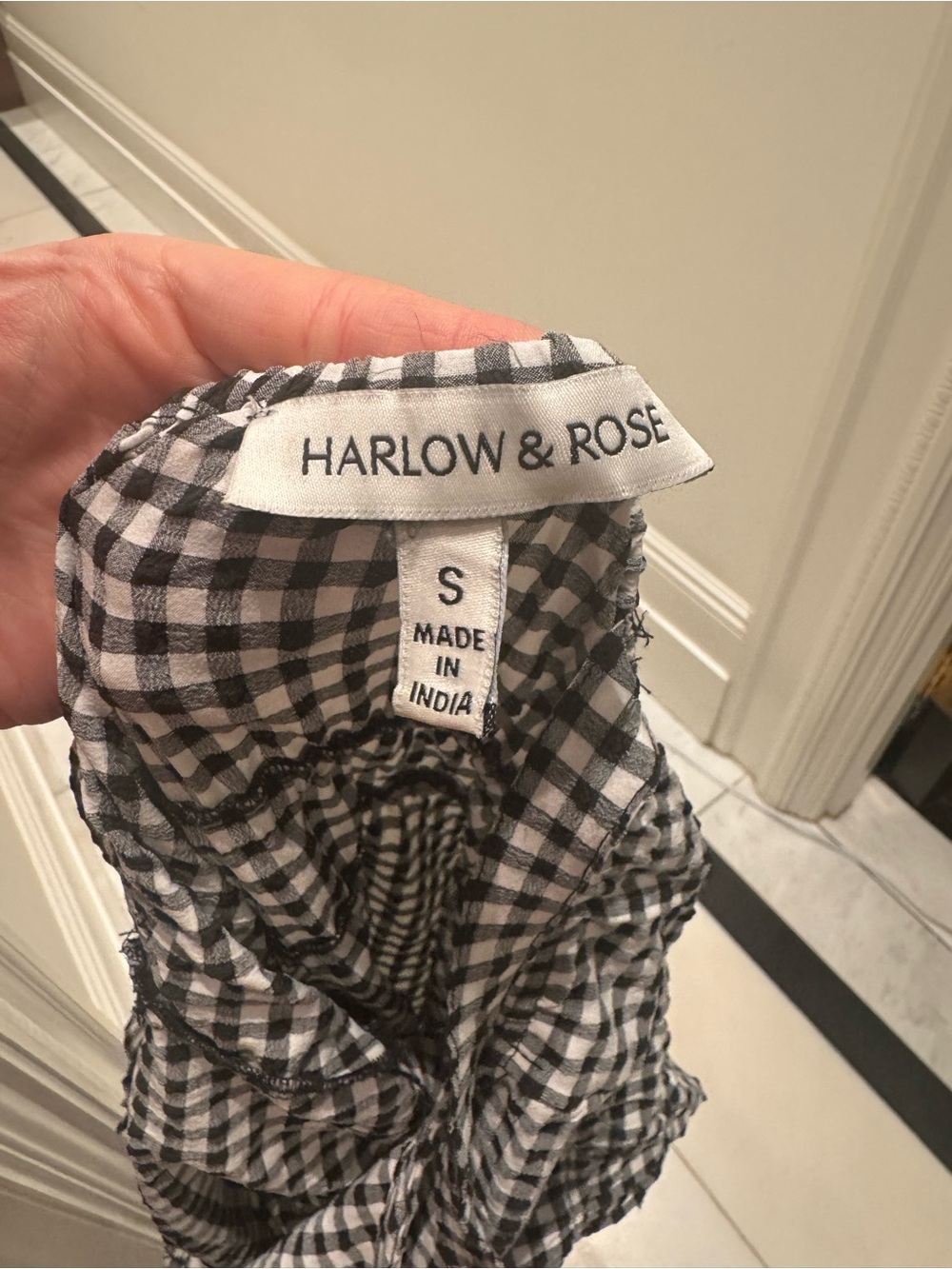 Gingham Midi Sundress in Black and White size S - Picture 5 of 5